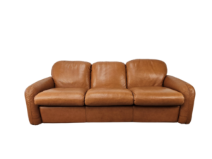 Divano letto Piumotto | Divano anni '70 in pelle | Divano tre posti vintage