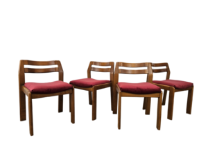 Sedie anni '70 Mid Century | Sedie in noce per sala da pranzo | Sedie vintage