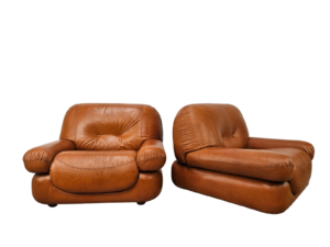 Poltrone in pelle anni '70 | Poltrone Design modernariato | Poltrone vintage